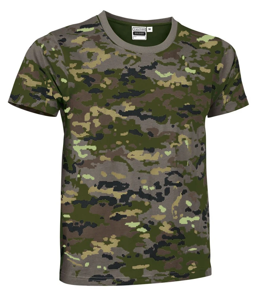 Valento CAVASOL Soldier T-shirt – pixelated woodland camouflage