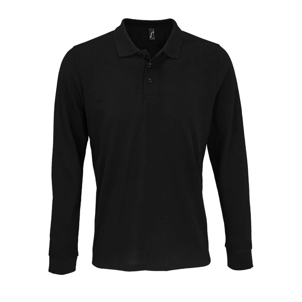 SOL'S 03983 Prime Polo Lange Mouwen – Zwart