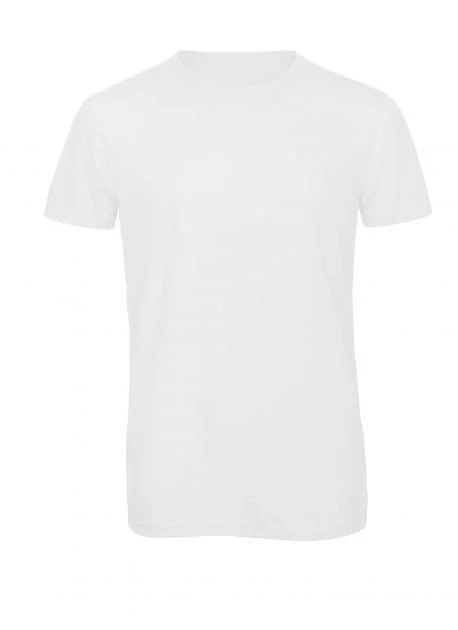 B&C BC055 TM055 Tri-Blend T-shirt Heren – White