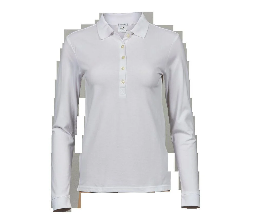 Tee Jays TJ146 Luxury Stretch Polo Lange Mouwen Dames – White