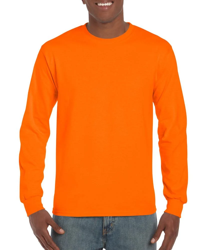 Gildan GN186 Ultra Cotton T-shirt Lange Mouwen – Safety Orange