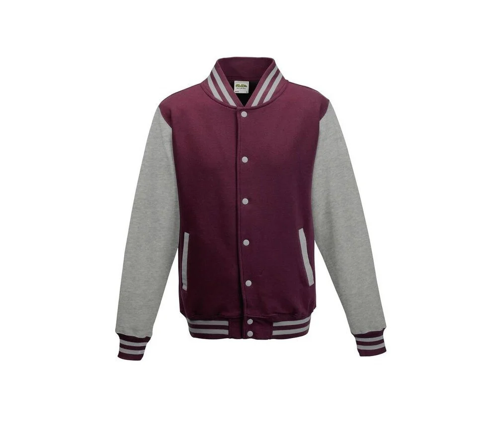 AWDIS JH043J Kinder Basketbal Sweater – Burgundy / Heather Grey