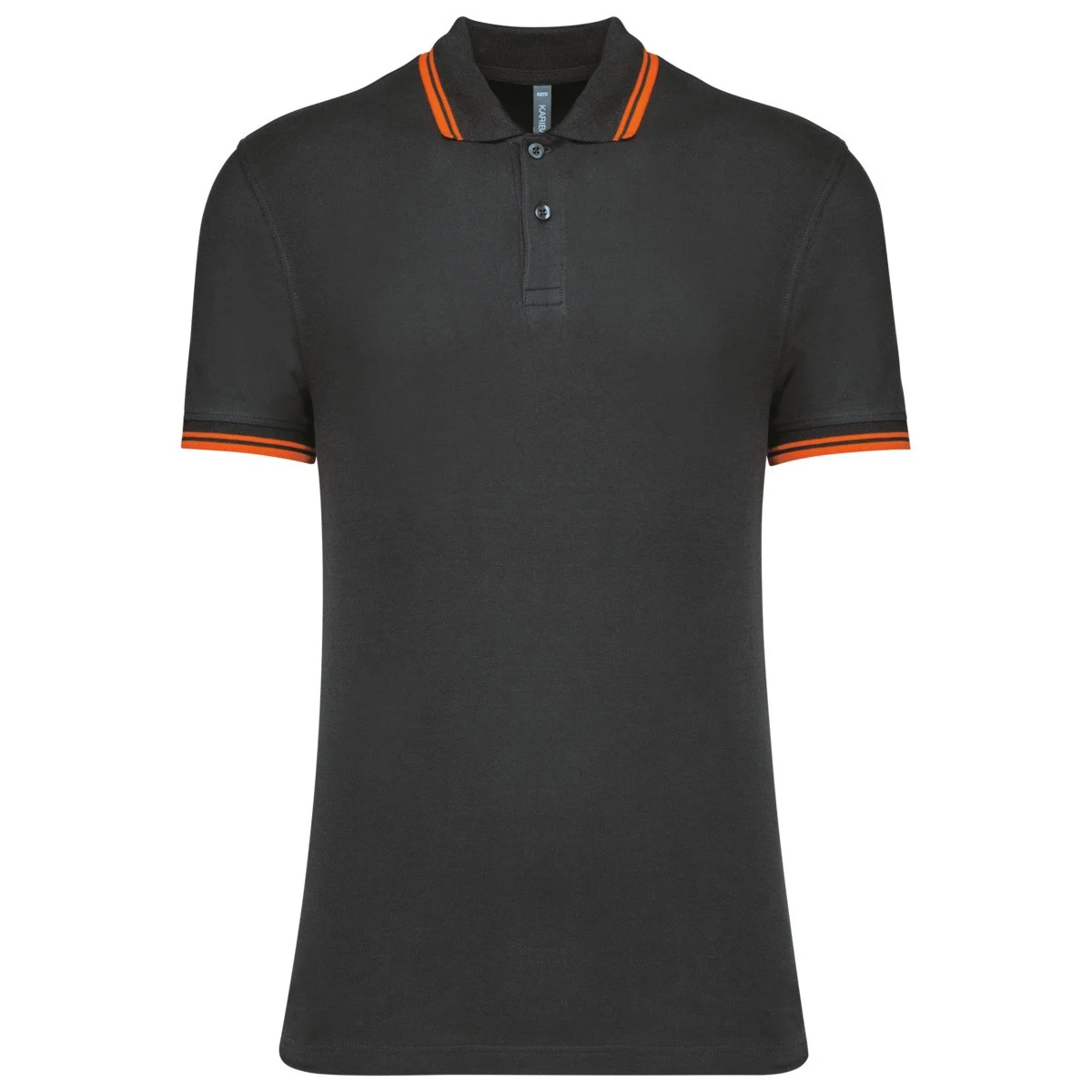 Kariban K272 Gestreept Polo Heren – Donkergrijs / Oranje