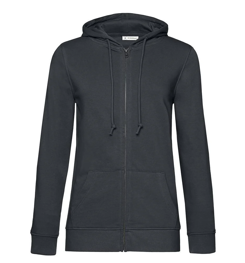 B&C BCW36B Biologische Ritshoodie Dames – Asphalt