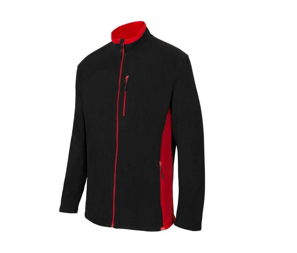 Velilla V1504 Tweekleurige Fleecejas Heren – Black / Red