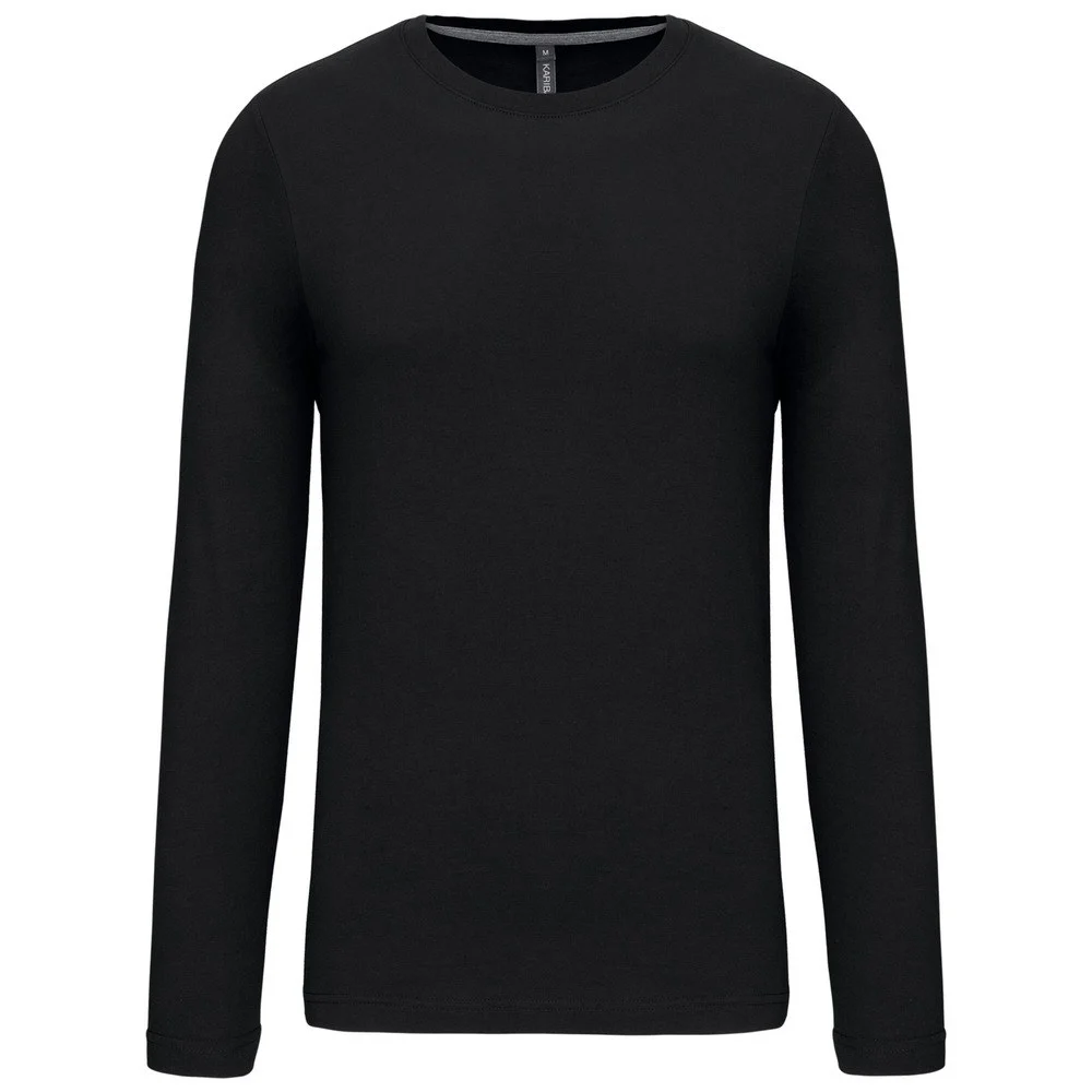 Kariban K359 T-shirt Lange Mouwen Heren – Zwart/Zwart