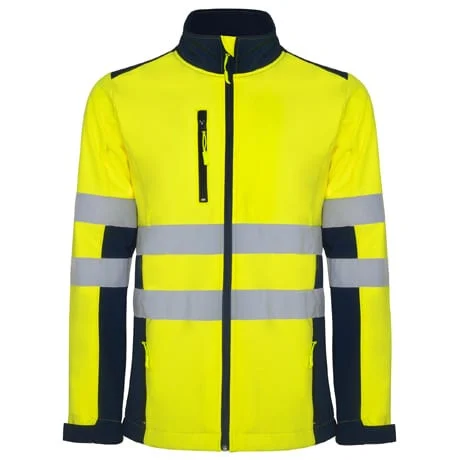 Roly HV9303 Antares Softshell Jas Hoge Zichtbaarheid – MARINO/AMARILLO FLUOR