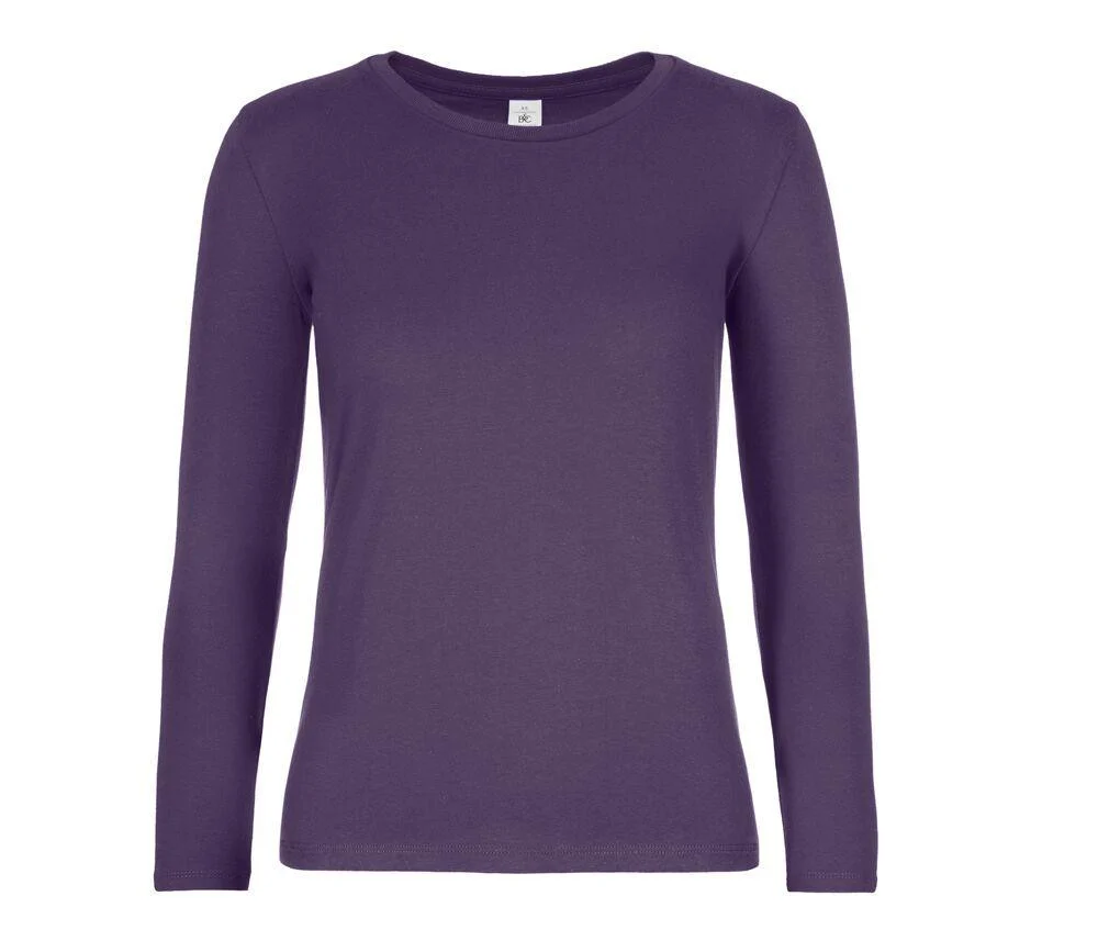 B&C BC08T #E190 T-shirt Lange Mouwen Dames – Urban Purple