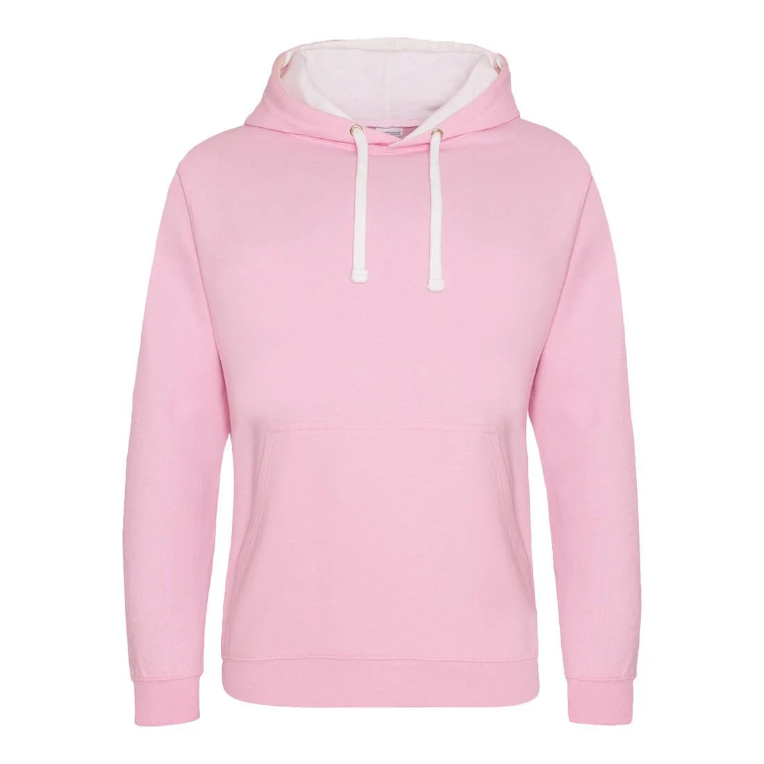 AWDIS JH003 Varsity Hoodie – Baby Pink / Arctic White