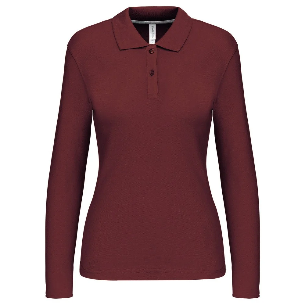 Kariban K244 Polo Lange Mouwen Dames – Wijn