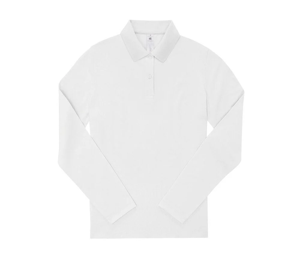B&C BCW464 210 Polo Lange Mouwen Dames – White