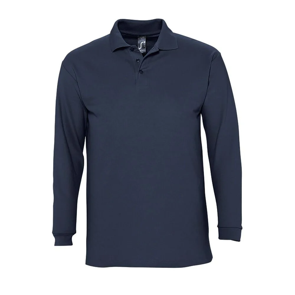 SOL'S 11353 Winter Polo Lange Mouwen Heren – Marineblauw