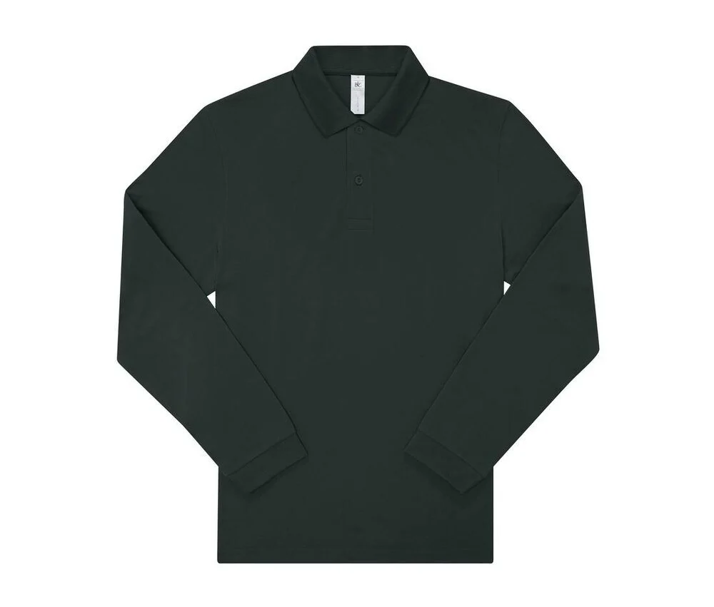 B&C BCU425 Fijne Piqué Polo Lange Mouwen – Dark Forest