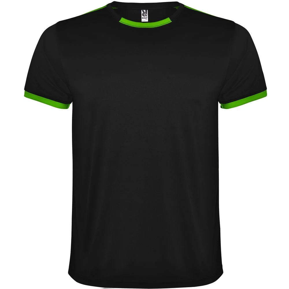 Roly CJ0452 Racing Sportset T-shirt + Short Kinderen – Lime/Zwart