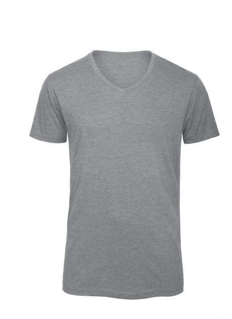 B&C BC057 TM057 Tri-Blend V-hals T-shirt Heren – Heather Light Grey