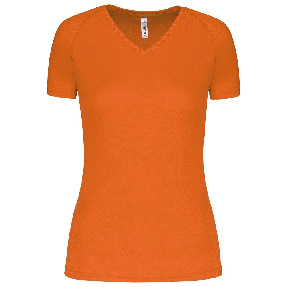Proact PA477 Sport T-shirt V-hals Dames – Fluorescerend oranje