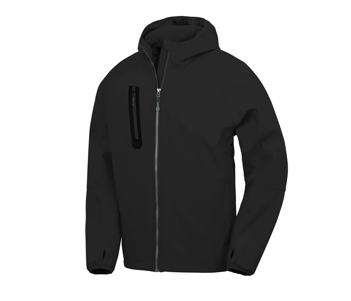 Result RS909X 3-laags Gerecyclede Softshell Jas met Capuchon – Black/Black