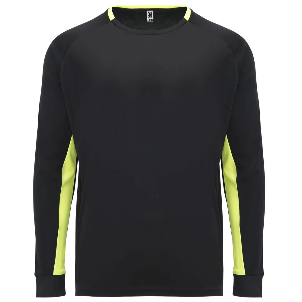 Roly CA0413 Porto T-shirt – ZWART/FLUOR GEEL