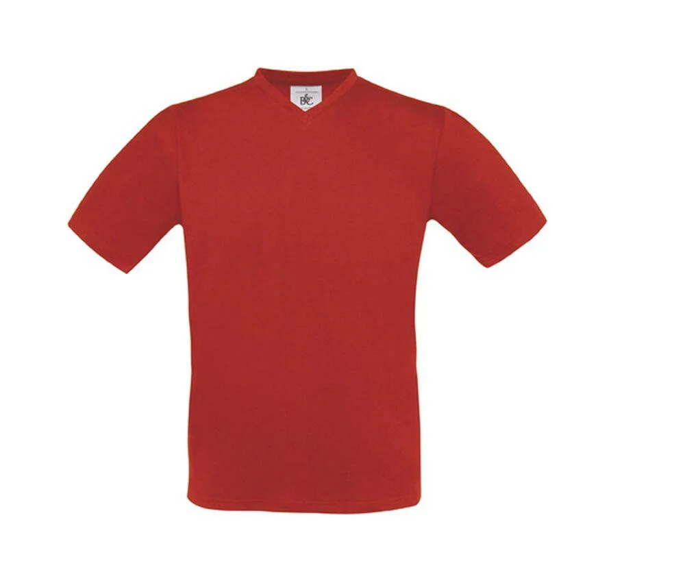 B&C BC163 Exact V-hals T-shirt – Red