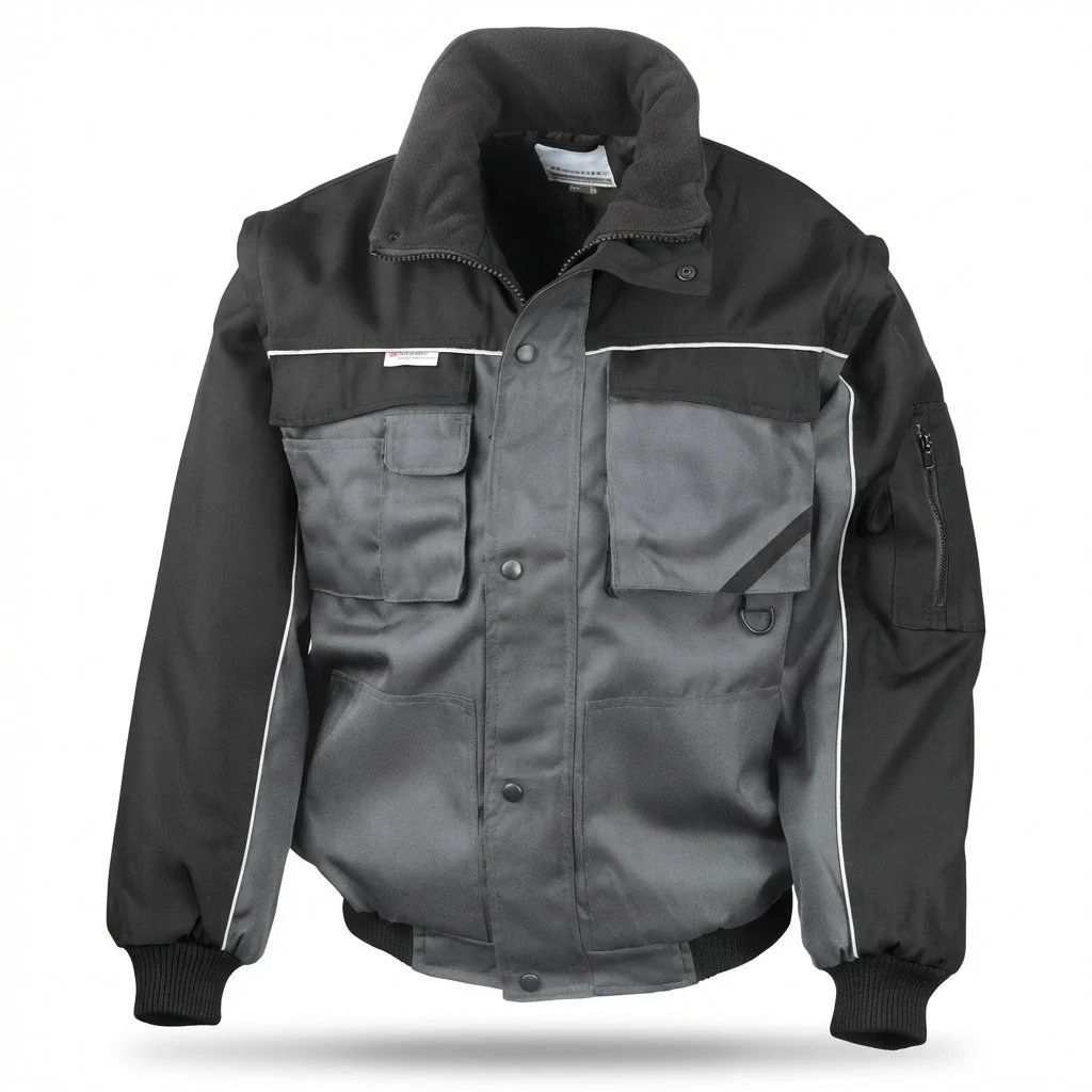 Result R71 Workguard Gewatteerde Jas met Afritsmouwen Heren – Grey/Black