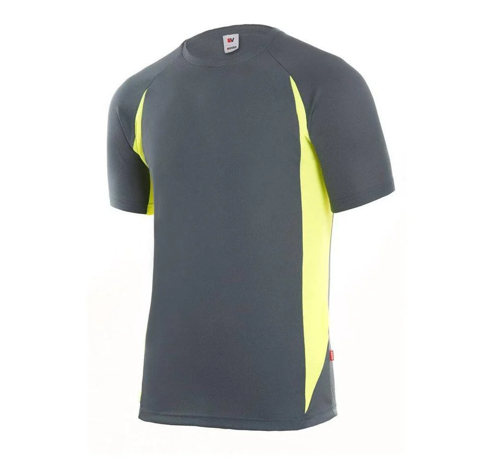 Velilla V5501 Tweekleurig Technisch T-shirt – Grey/ Lime