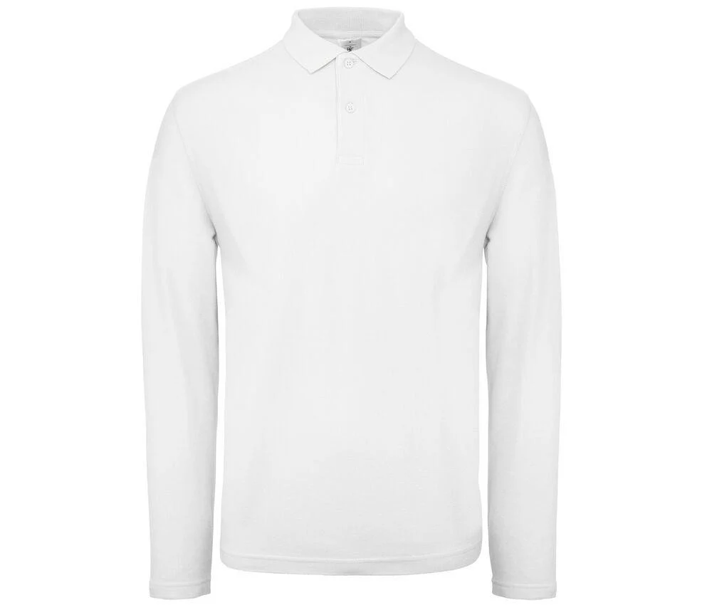 B&C ID1LS ID.001 Polo Lange Mouwen Heren – White