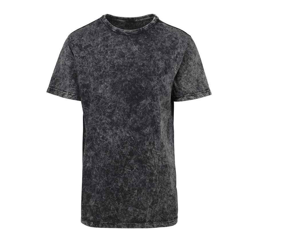 Build Your Brand BY070 Vervaagd T-shirt Heren – Dark Grey/ White
