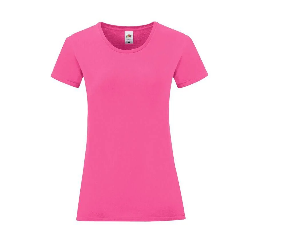 Fruit of the Loom SC151 Iconic T-shirt Dames – Fuchsia