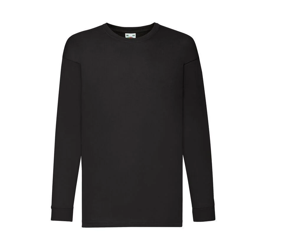Fruit of the Loom SC6107 Kinder T-shirt Lange Mouwen – Black