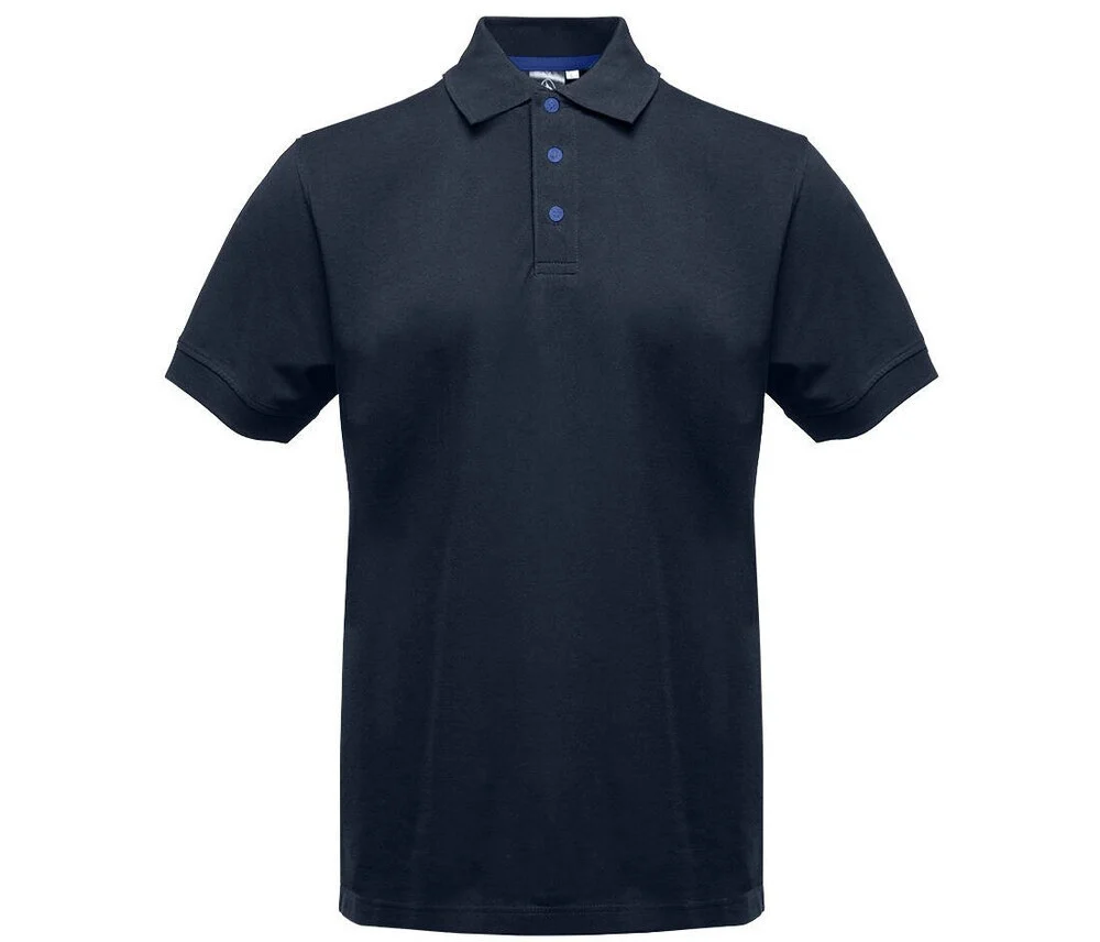 Black&Match BM100 Polo met Contrasterende Knopen – Navy/Royal