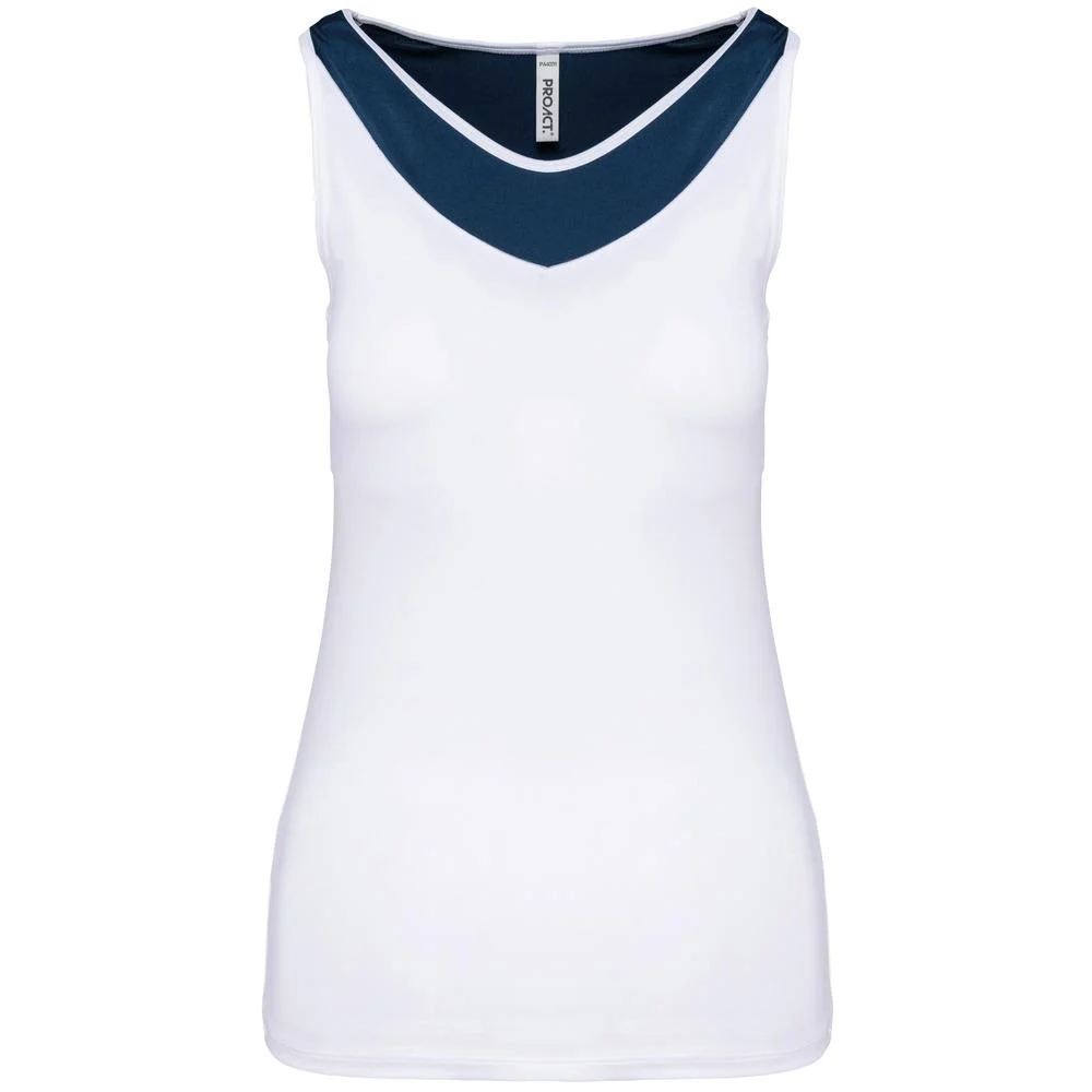 Proact PA4031 Sport Tweekleurig Top Dames – Wit / Sportief marine