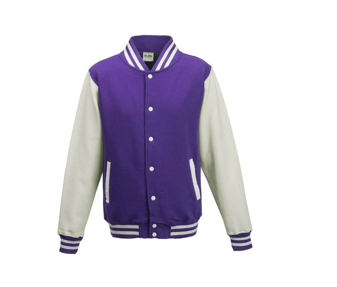 AWDIS JH043 Varsity Collegejas – Purple/White