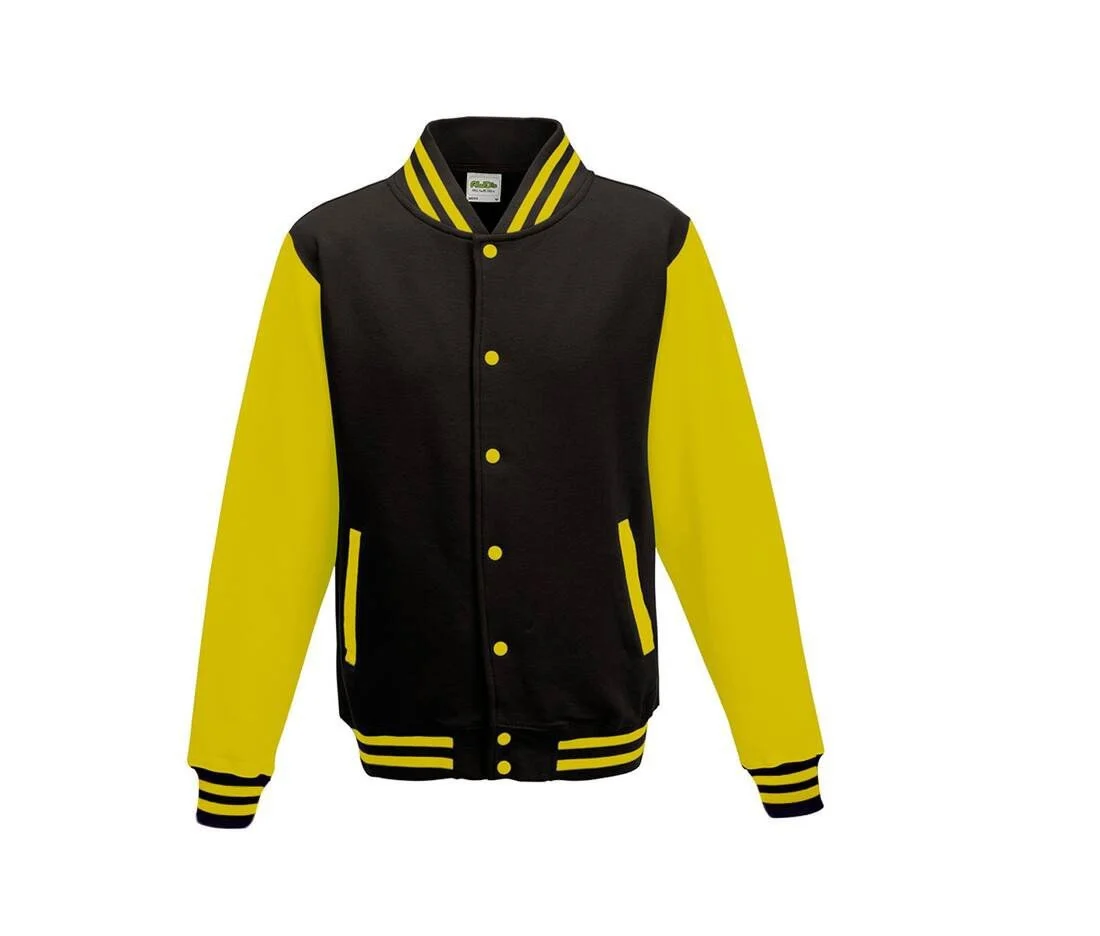 AWDIS JH043 Varsity Collegejas – Jet Black/ Sun Yellow