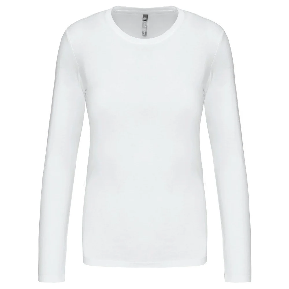 Kariban K383 T-shirt Lange Mouwen Dames – Wit