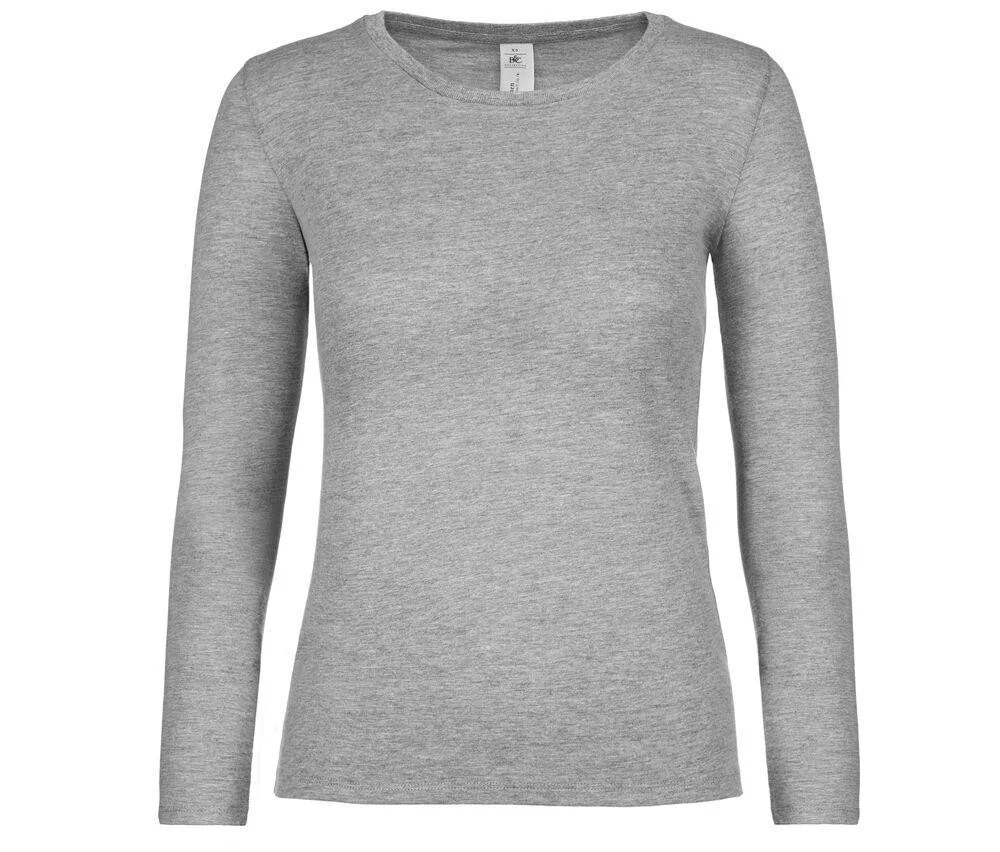 B&C BC06T #E150 T-shirt Lange Mouwen Dames – Sport Grey