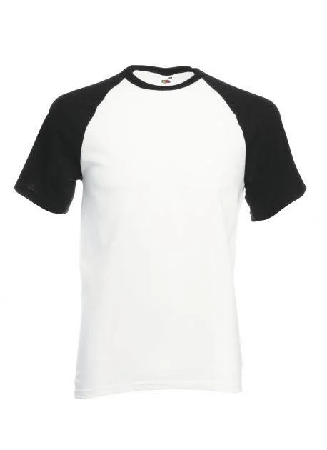 Fruit of the Loom SC237 Baseball T-shirt – White/Black