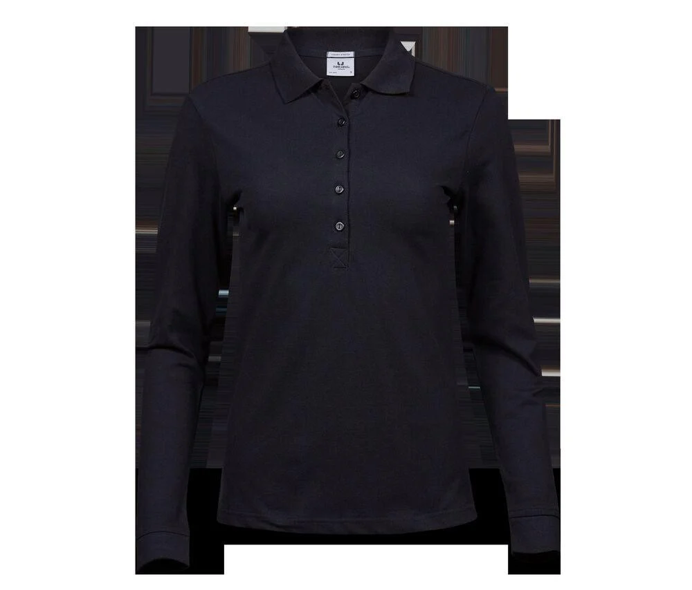 Tee Jays TJ146 Luxury Stretch Polo Lange Mouwen Dames – Black