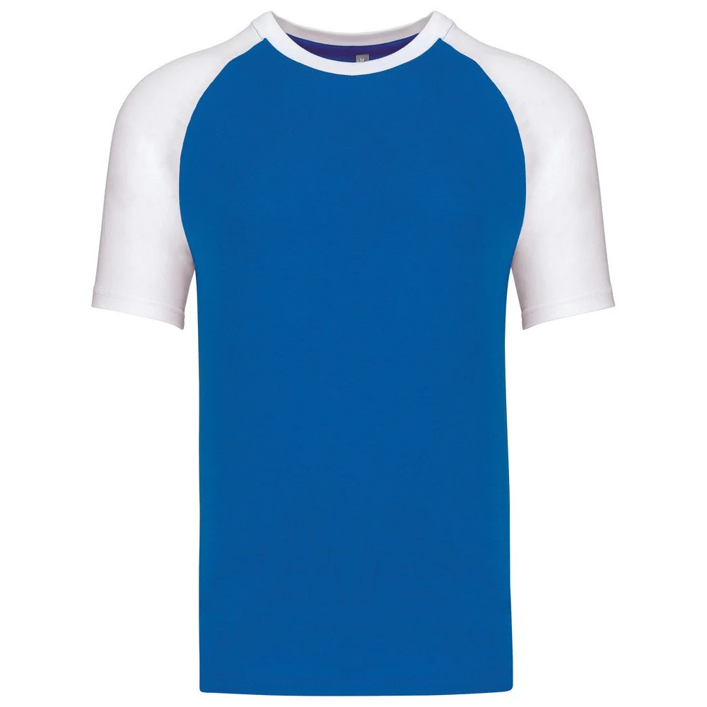 Kariban K330 Tweekleurig T-shirt Heren – Aqua Blauw/Wit