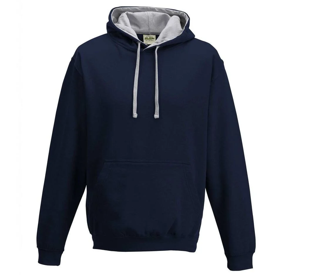 AWDIS JH003 Varsity Hoodie – New French Navy/ Heather Grey