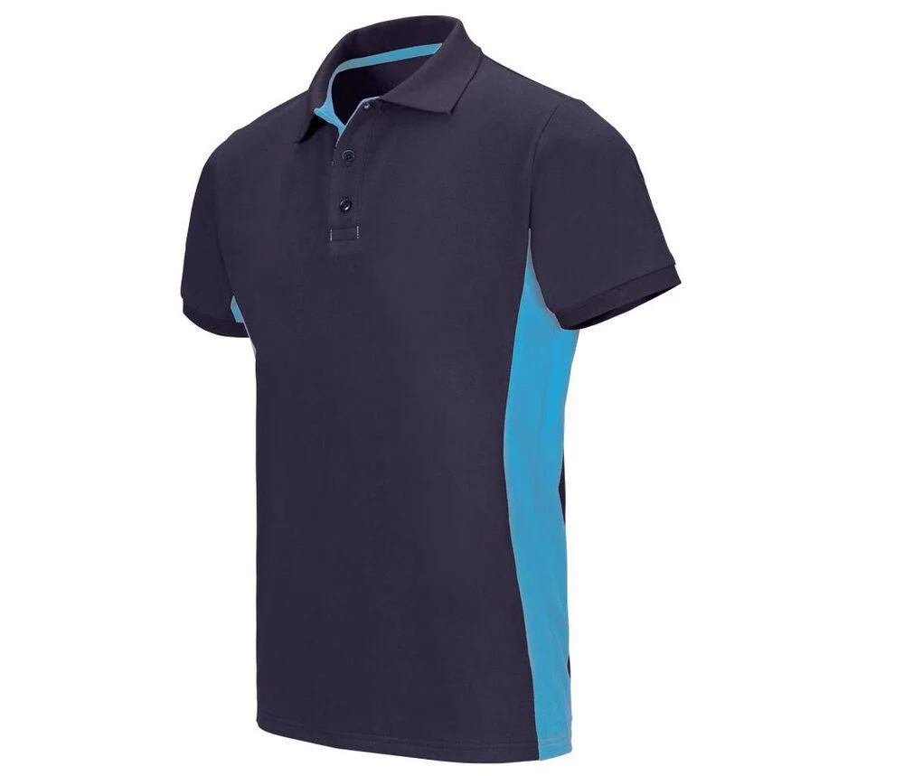 Velilla V5504 Tweekleurige Polo – Navy / Sky Blue