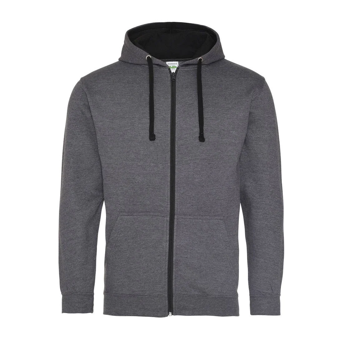 AWDIS JH053 Varsity Zoodie – Charcoal/ Jet Black