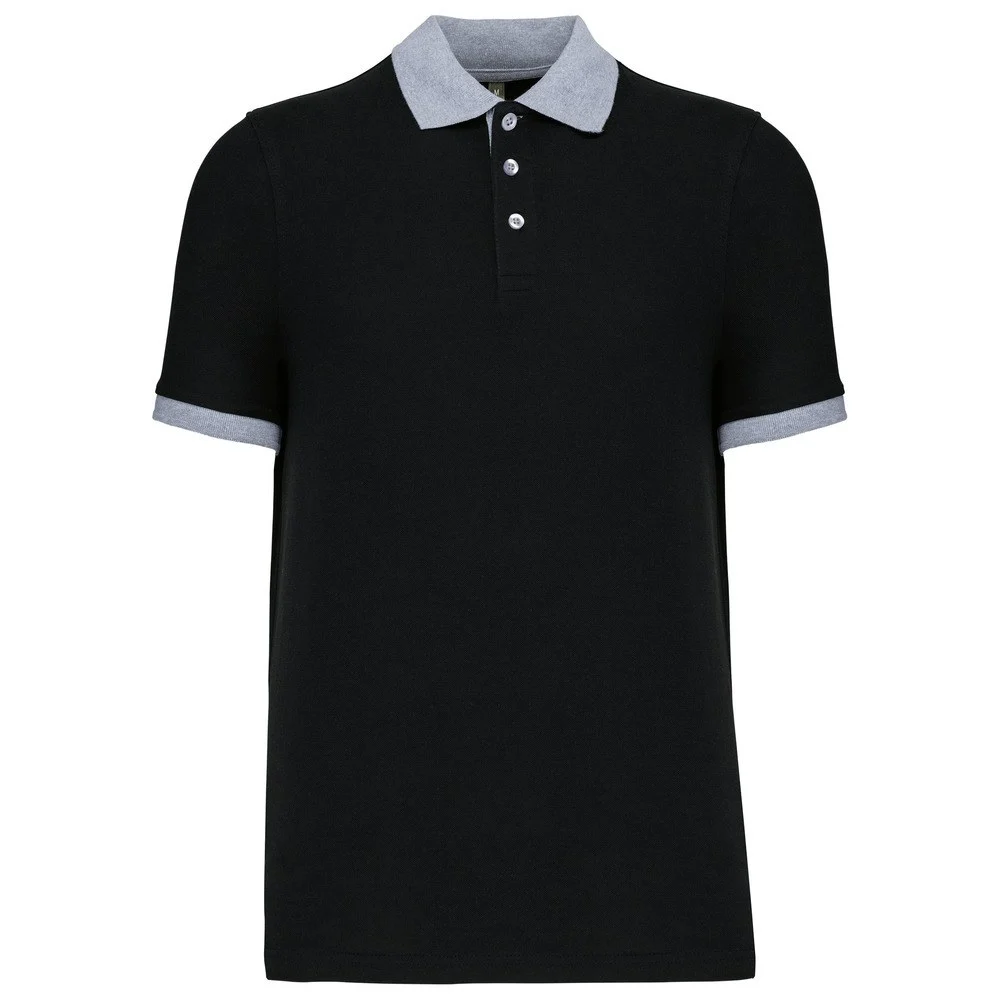Kariban K258 Tweekleurig Polo Heren – Zwart / Oxford grijs