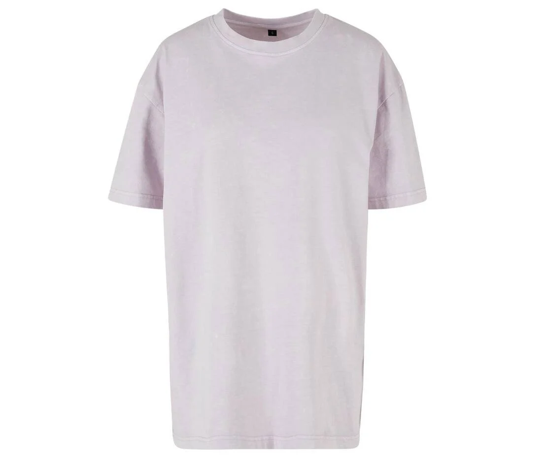 Build Your Brand BY270 Oversized Acid Wash T-shirt Dames – Soft Lilac