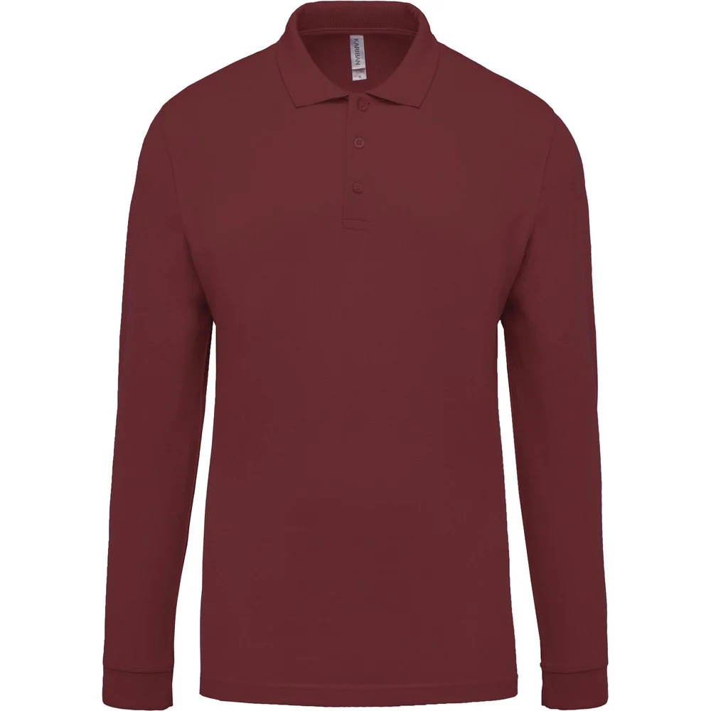 Kariban K256 Polo Lange Mouwen Heren – Wijn