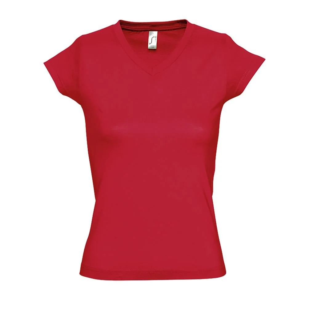 SOL'S 11388 Moon T-shirt V-hals Dames – Rood