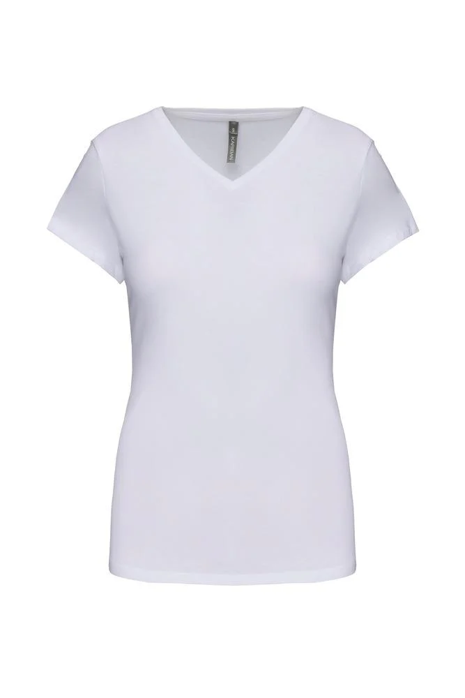 Kariban K3015 T-shirt V-hals Dames – Wit