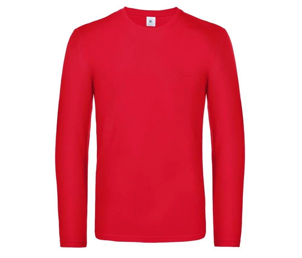 B&C BC07T #E190 T-shirt Lange Mouwen Heren – Red