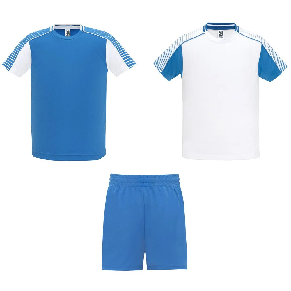 Roly CJ0525 Juve Sportset T-shirt + Short Kinderen – Wit/Koningsblauw