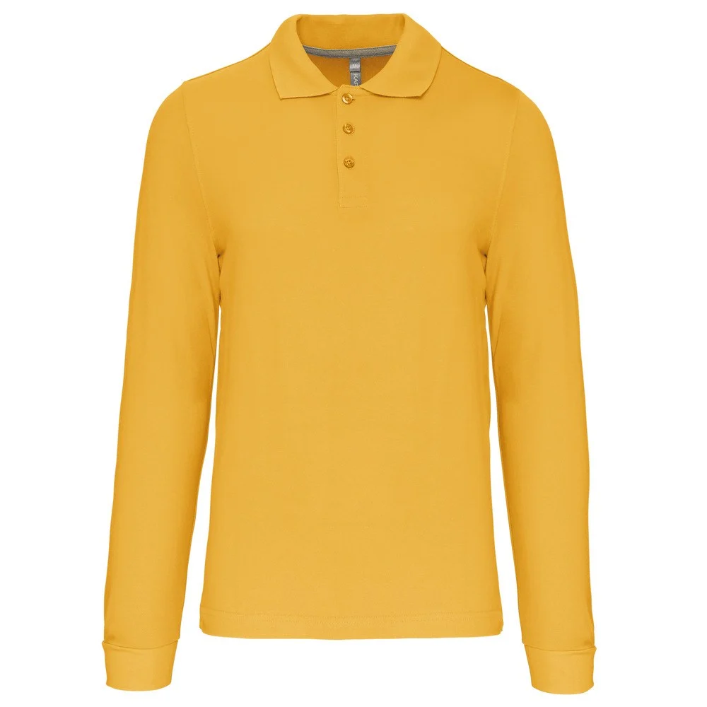 Kariban K243 Polo Lange Mouwen Heren – Geel