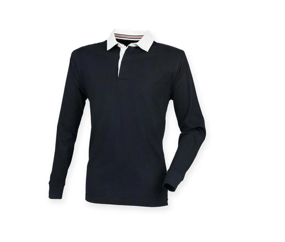 Front Row FR104 Premium Superfit Rugbyshirt Heren – Black
